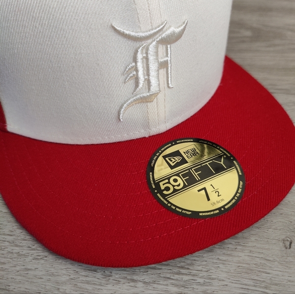 Fear of God "Essentials" New Era Fitted 7 1/2 (Red) - Picture 2 of 4